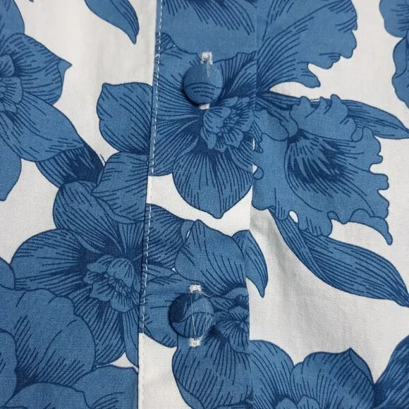 Joie Blue Large Floral Puff Sleeve Belted Mini Dress 8 Coquette Romantic - Picture 4 of 9